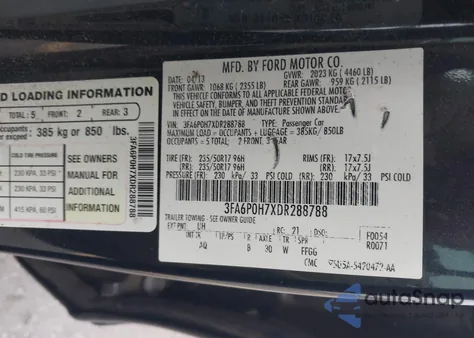 2013 Ford Fusion Se из США, поврежденный, VIN 3FA6P0H7XDR288788